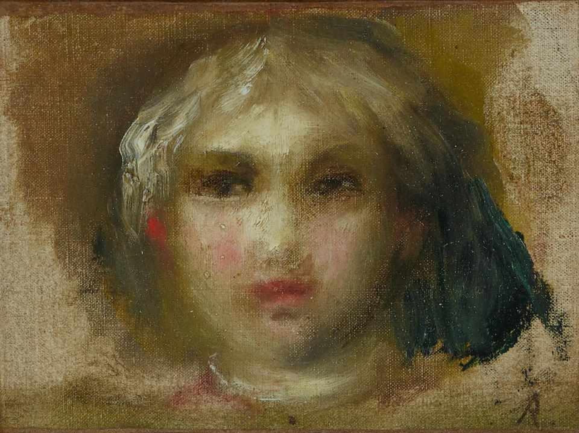 Pierre-Auguste Renoir, 1841 Limoges - 1919 Cagnes-sur-MerÖl /Leinwand, "Tête de jeune fille". Rechts