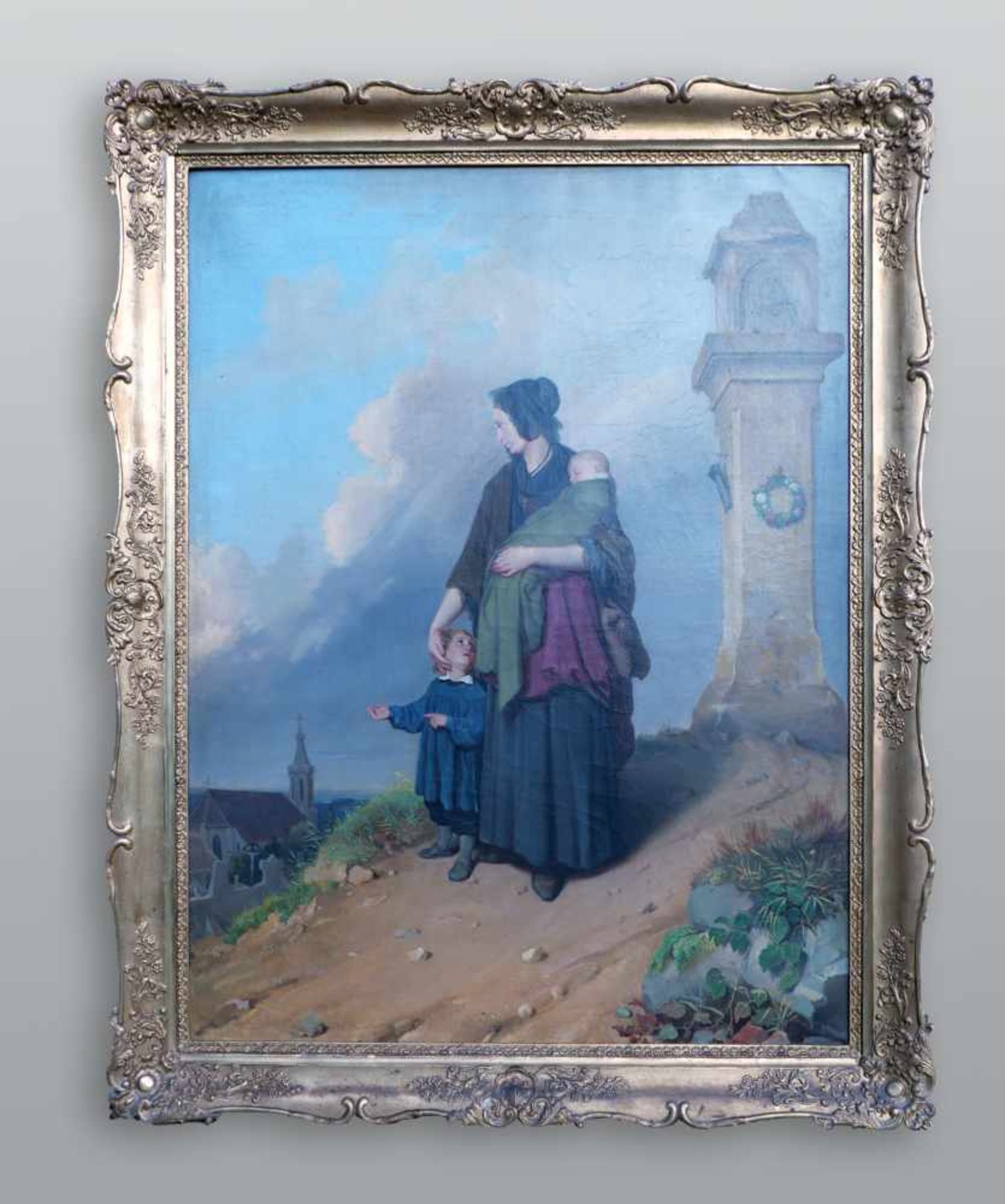 Friedrich l´Allemand, 1812 Hanau – 1866 WienÖl/Leinwand. Auf dem Weg zur Kirche. Zentral dargestellt - Bild 2 aus 2