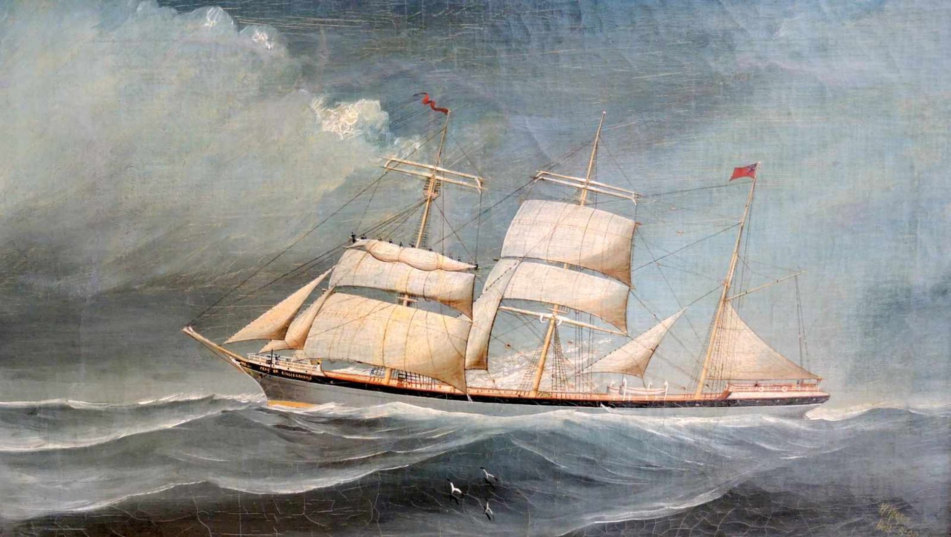 William Hooper, unbekanntÖl/Leinwand, teildoubl. Segelschiff am Pass von Killiecrankie. Rechts unten