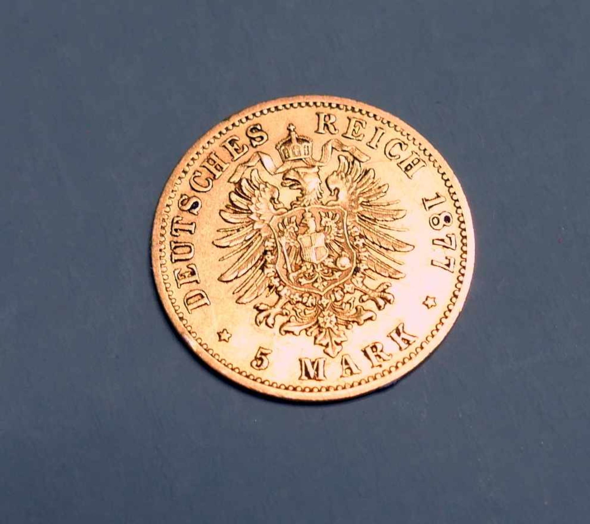 Goldmünze, 5 ReichsmarkGold. 5 Mark, Wilhelm deutscher Kaiser König v. Preussen. B. Deutschland, - Image 2 of 2