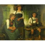 Maximilian Wachsmuth, 1859 Laßrönne - München 1912Öl/Holz. Zwei junge Bäuerinnen in Sonntagstracht