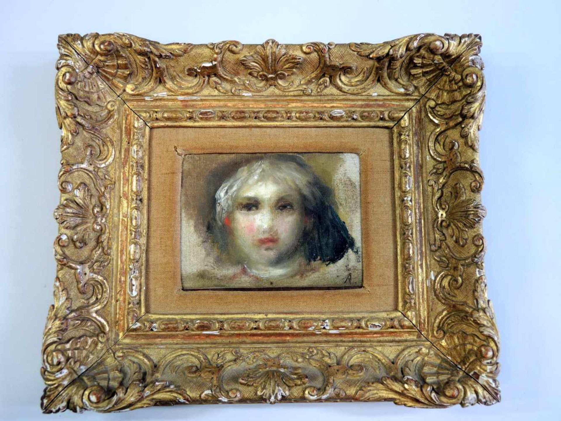 Pierre-Auguste Renoir, 1841 Limoges - 1919 Cagnes-sur-MerÖl /Leinwand, "Tête de jeune fille". Rechts - Bild 2 aus 2