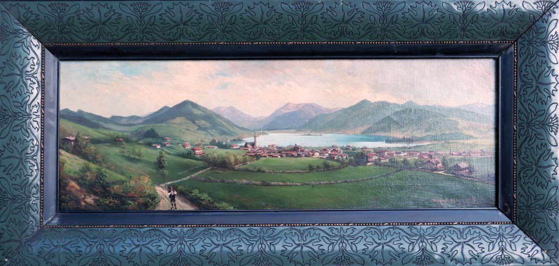 Max Kuglmayr, 1863 München – 1930 ebendaÖl/Leinwand. Sommerliche Ansicht des Schliersees. Naturtreue - Image 2 of 3