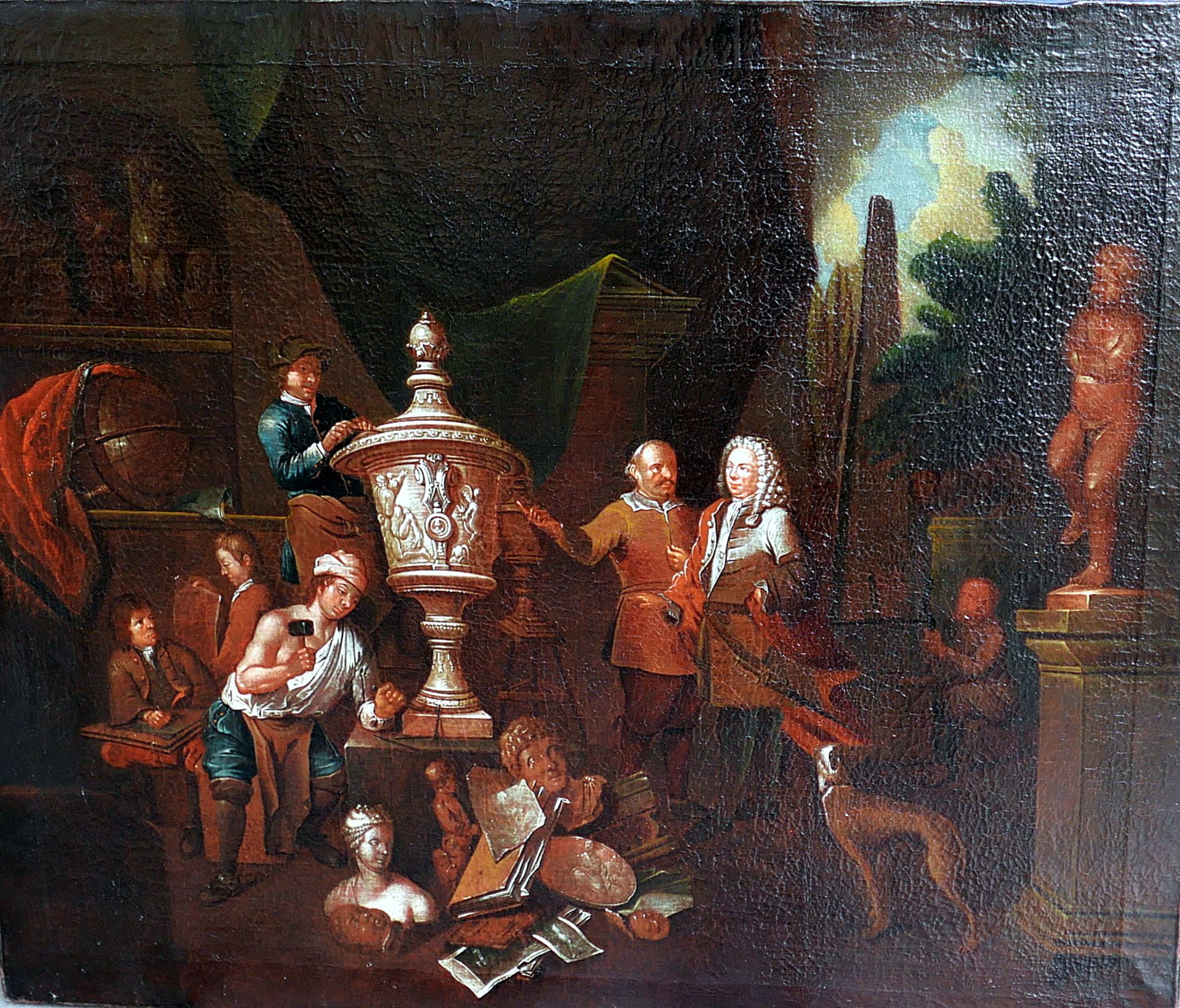 Umkreis Jan Josef Horemans der Ältere, 1682 Antwerpen – 1759 Antwerpen Öl/Leinwand. Im Atelier des