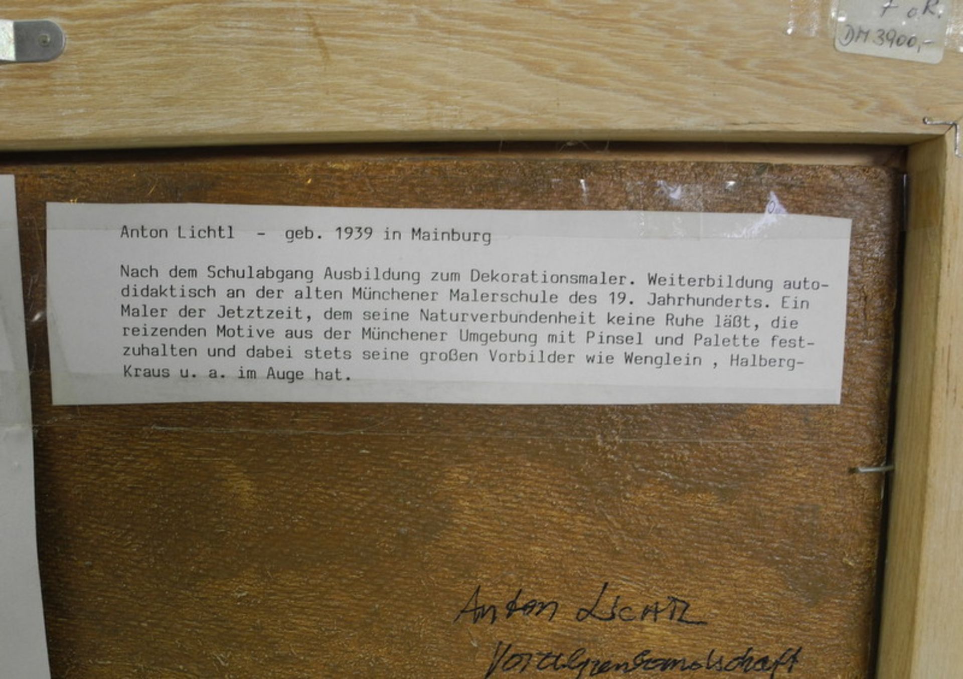 Anton Lichtl, geb. 1939 MainburgÖl/Hartfaserplatte. Voralpenlandschaft mit Blick auf Benediktenwand. - Bild 5 aus 5