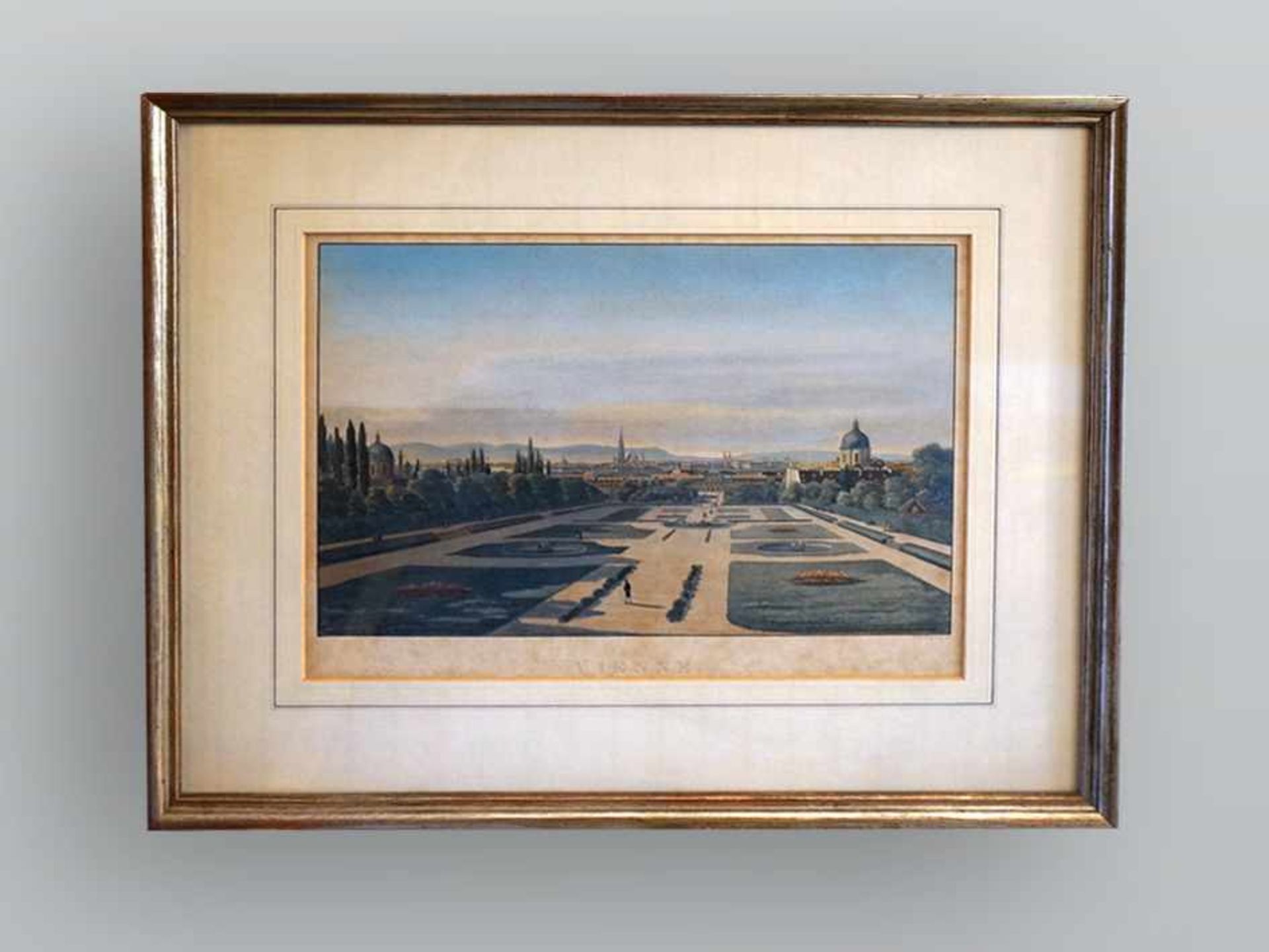 Johannes Ruff, 1813 Zürich - 1886 WeiningenHandkolorierter Stich/Papier. Vedute der Stadt Wien. - Bild 2 aus 5