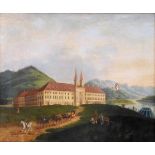 Hochzeitsgesellschaft vor dem Schloss Tegernsee