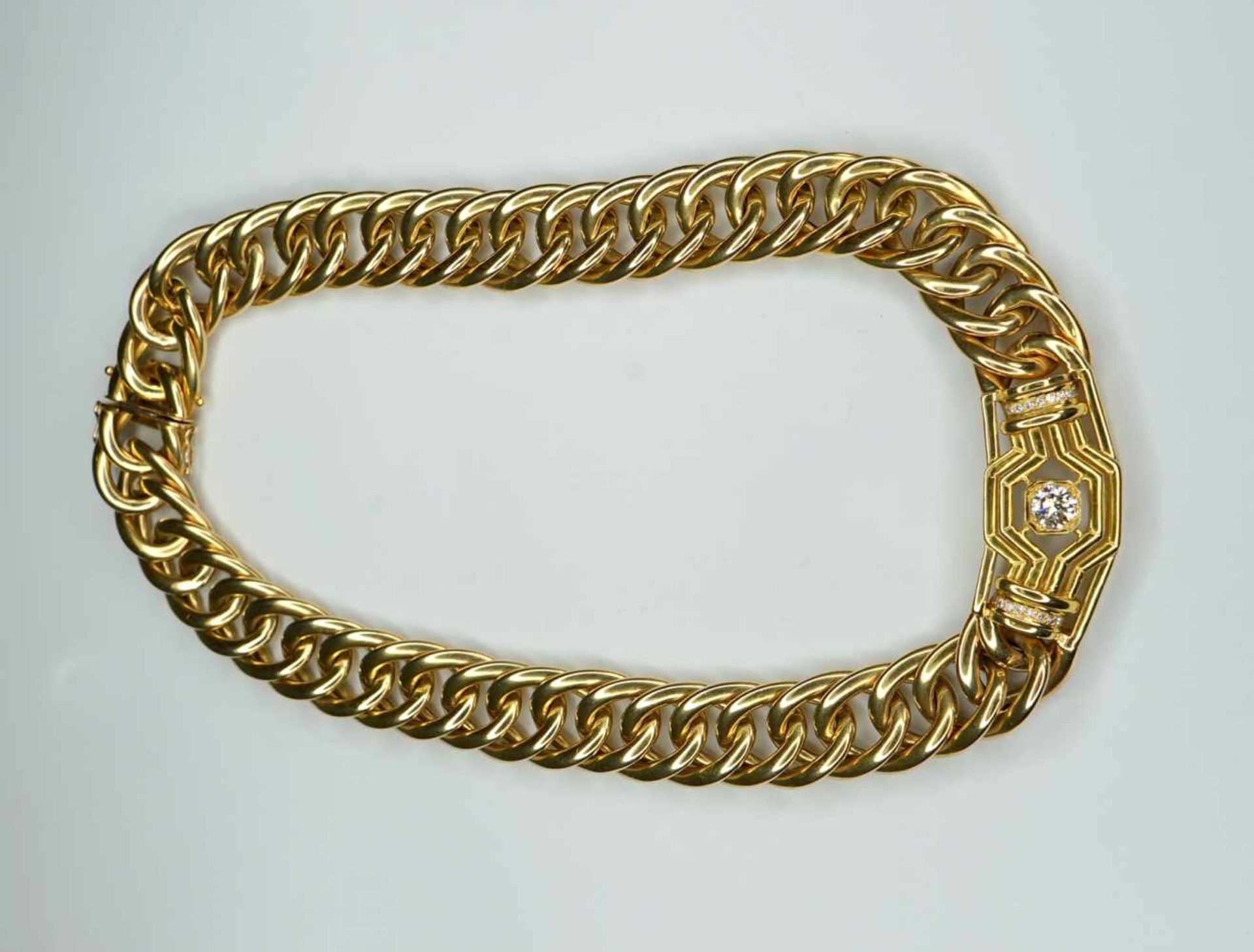 Imposanter Goldcollier14 K Gelbgold. Collier mit feinen in sich verschlungenen Glieder - Bild 4 aus 5