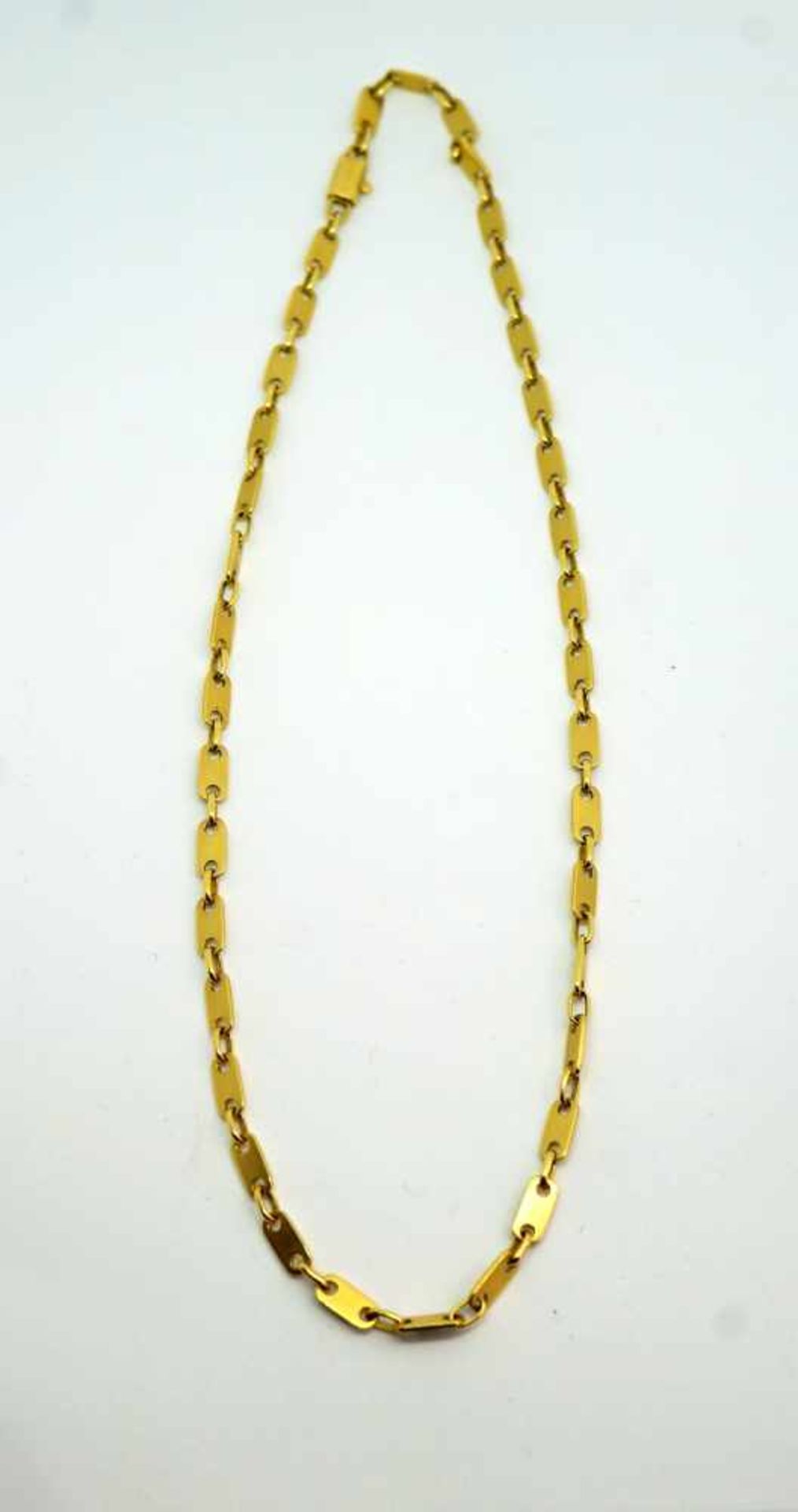 Blätter- Halskette18 K Gelbgold. Feine Blätterkette. Deutschland, 1980er Jahre. Hals