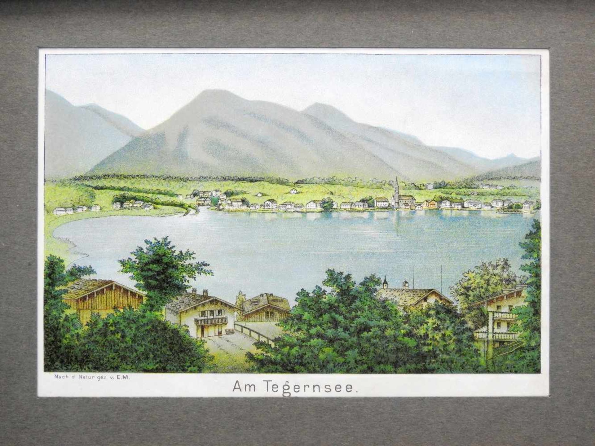 Konvolut Tegernsee-AnsichtenKupferstich und Lithographie/Papier. Ansichten von Tegerns - Bild 3 aus 10