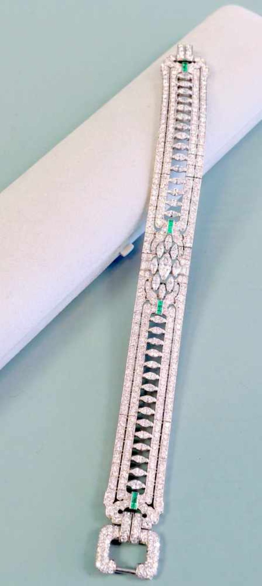 Außergewöhnliches Art Deco Brillant-ArmbandPlatin. Außergewöhnliches Brillant-Armb