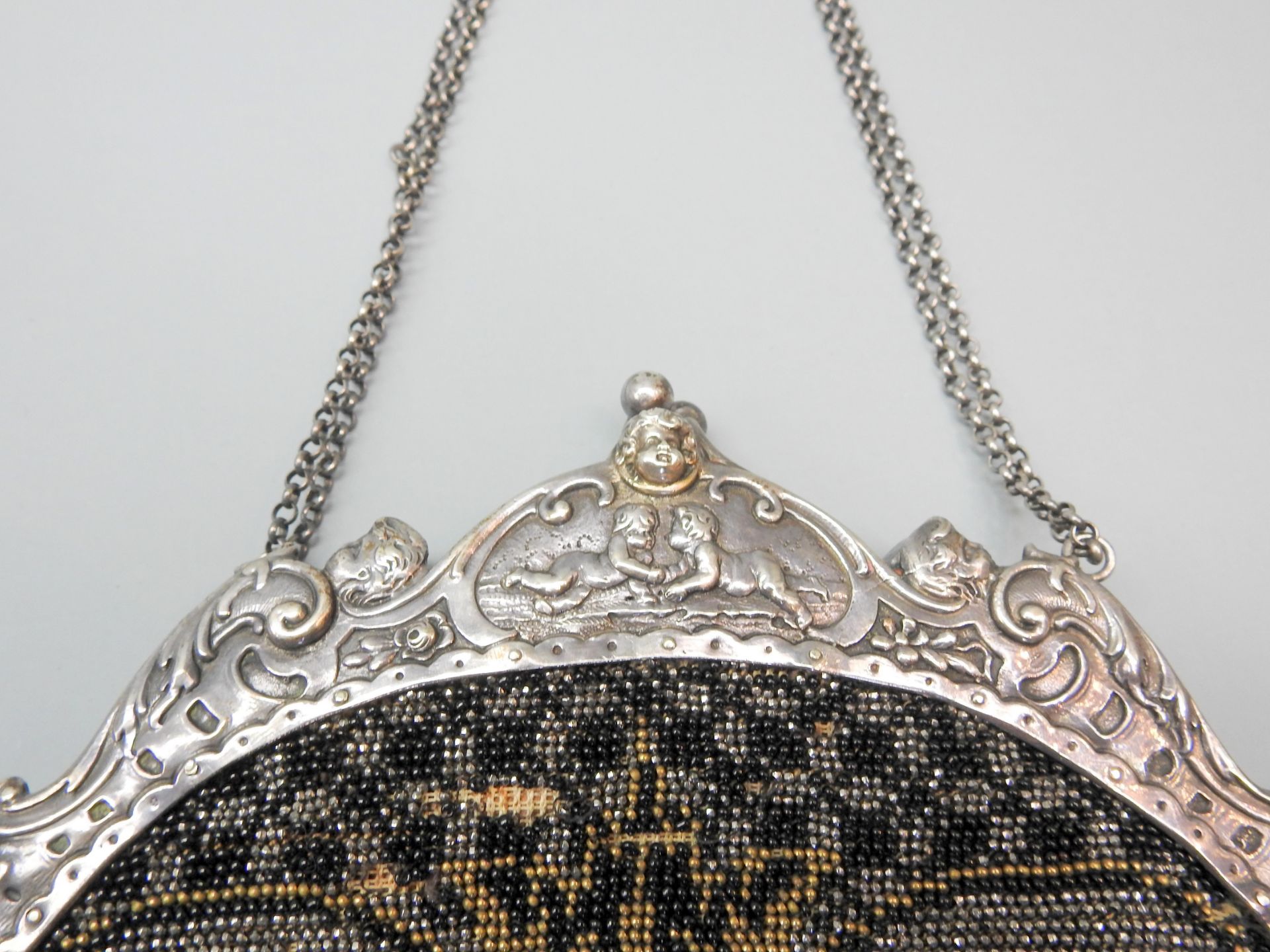 Perlenbestickte DamenhandtaschePerlenbestickte Damenhandtasche Silber - Bild 2 aus 5