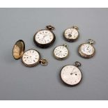 Konvolut von TaschenuhrenSilber und Metall, das Konvolut besteht aus 6 Taschenuhren (5