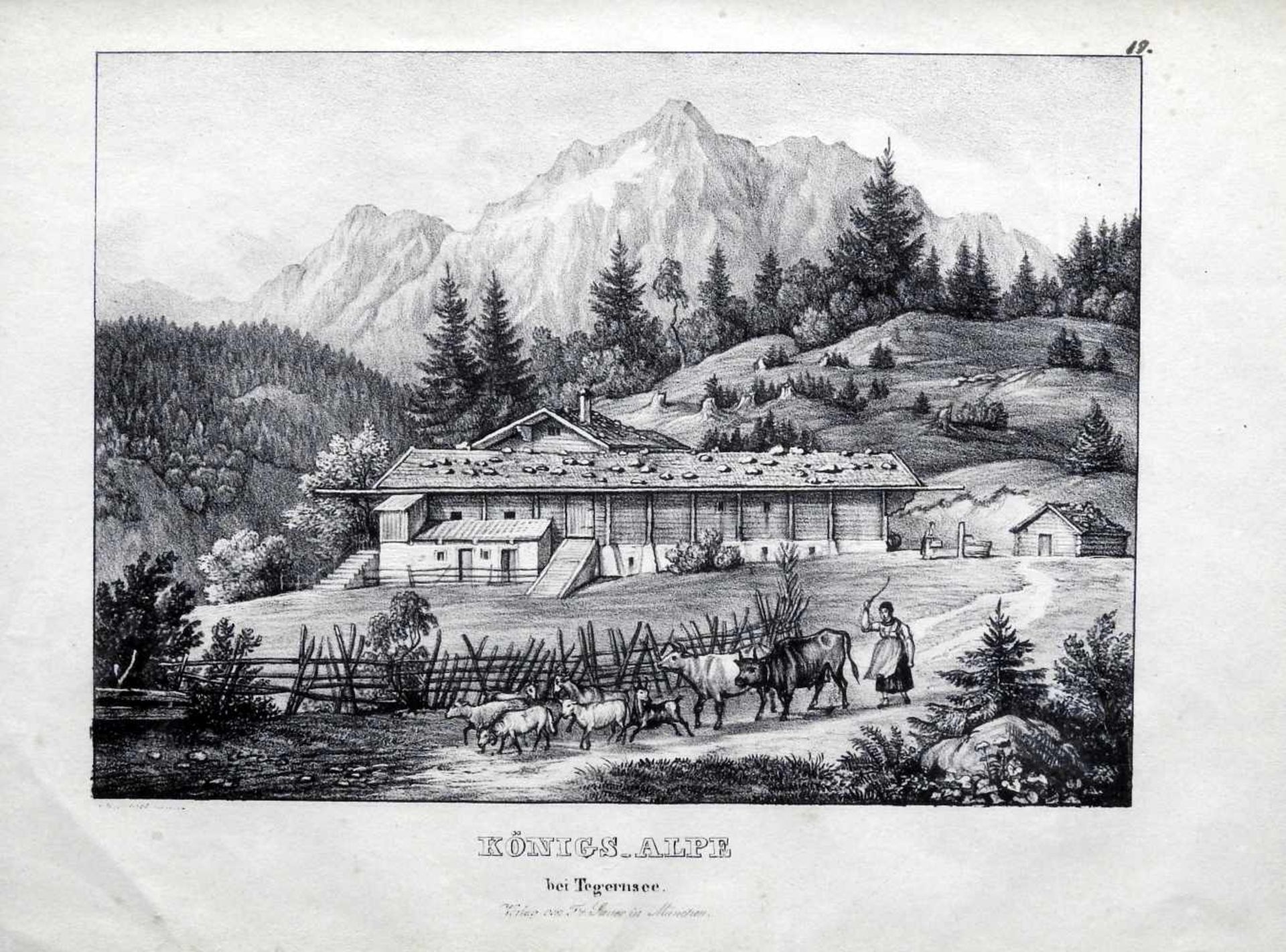 Konvolut Tegernsee-AnsichtenKupferstich und Lithographie/Papier. Ansichten von Tegerns - Bild 6 aus 10