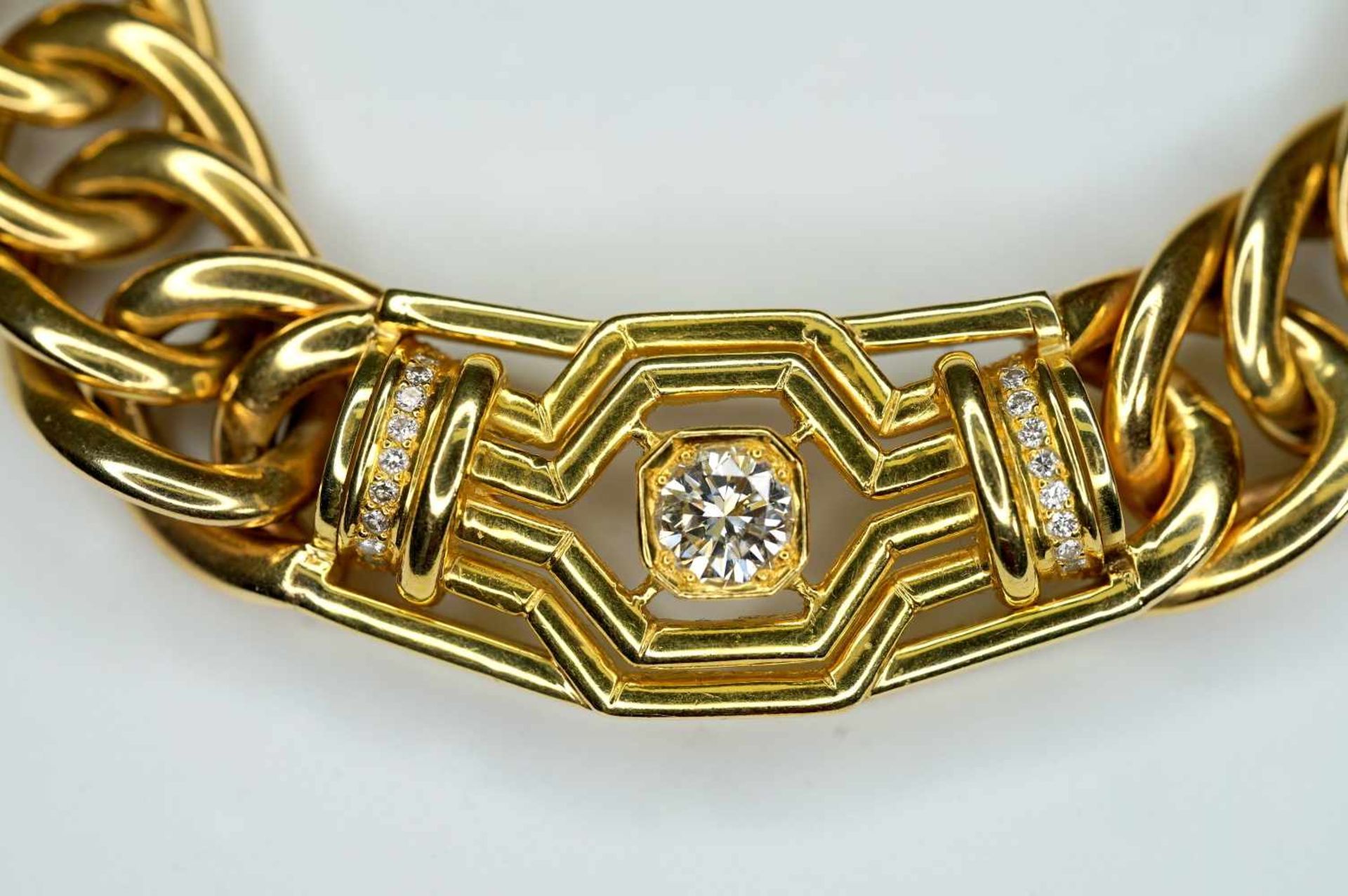 Imposanter Goldcollier14 K Gelbgold. Collier mit feinen in sich verschlungenen Glieder - Bild 2 aus 5