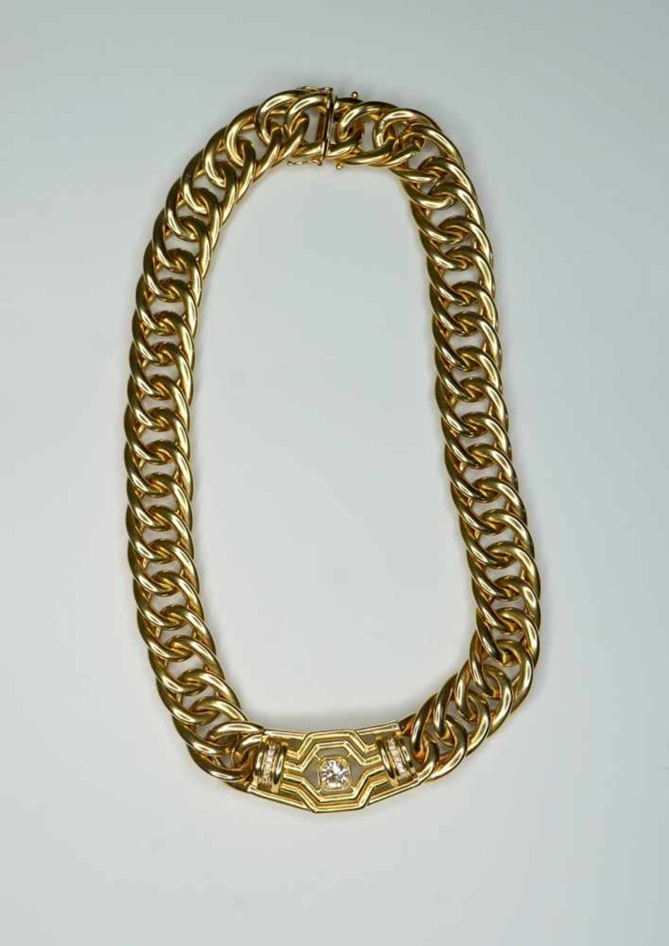 Imposanter Goldcollier14 K Gelbgold. Collier mit feinen in sich verschlungenen Glieder - Bild 5 aus 5