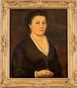 Biedermeier PorträtmalerPorträt einer Dame. Öl auf Leinwand, 60 x 49 cm, unsign. Rahmen.