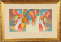 Wegner, Erich (1899 - 1980)Komposition, Aquarell, re.u. sign.. 24,5 x 45,5 cm. Unter Glas ger.