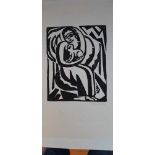 Schrimpf, Georg (1889 - 1938)"Frau mit Hund", HS, sign. und dat. 1923, Ex. 13/15, 21 x 16 cm auf
