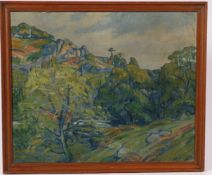 Lamy, Pierre Franc (1855 - 1919)Frz. Landschaft "Provence", Öl/Lwd. 60 x 74 cm. sign. u.l. Rückseite