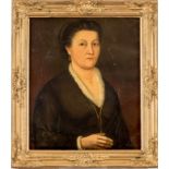 Biedermeier PorträtmalerPorträt einer Dame. Öl auf Leinwand, 60 x 49 cm, unsign. Rahmen.