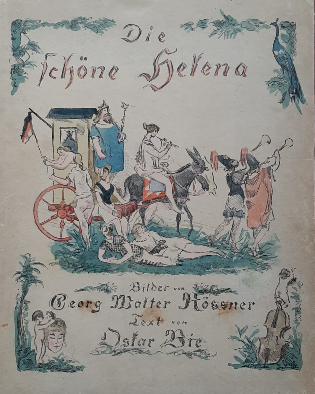 Bie, Oskar -Buch-"Die schöne Helena" Buch mit Original-Farblithos von Georg Walter Rössner (1885-