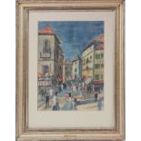 Heckendorf, Franz (1888 Berlin - 1962 München)"Italienische Stadt" Aquarell. 46,5 x 34,5 cm, unter