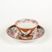 Koppchen mit Schale, China 18. Jh.Porzellan weiß patiell außgespart mit Blüten und