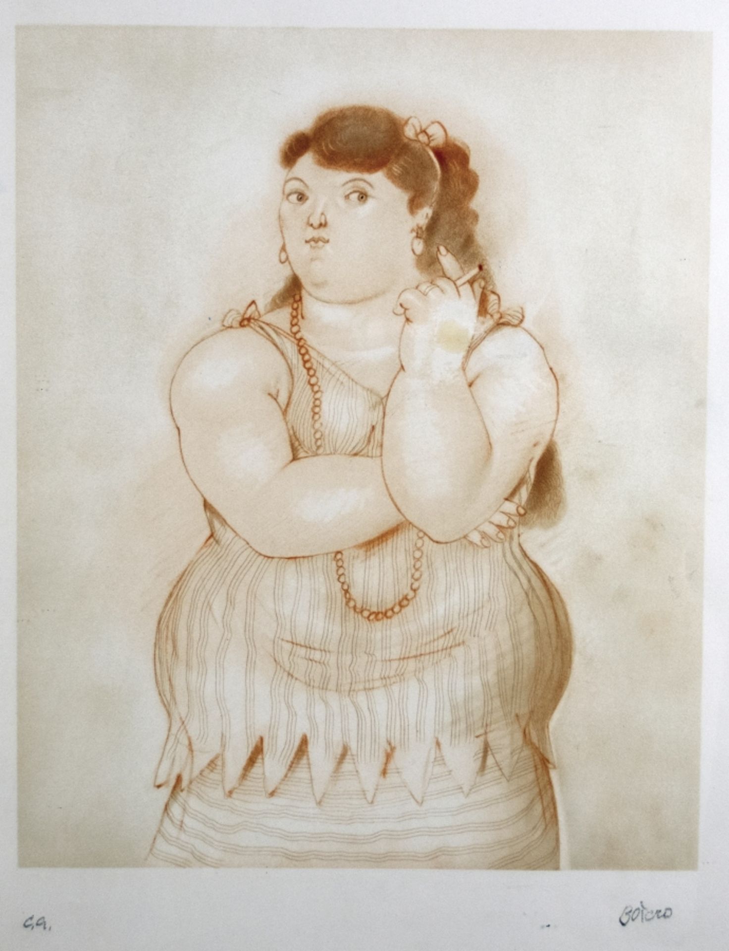 Fernando Botero1932Mujer fumandoLithografie auf Papier, 1984; H 410 mm, B 335 mm; signi