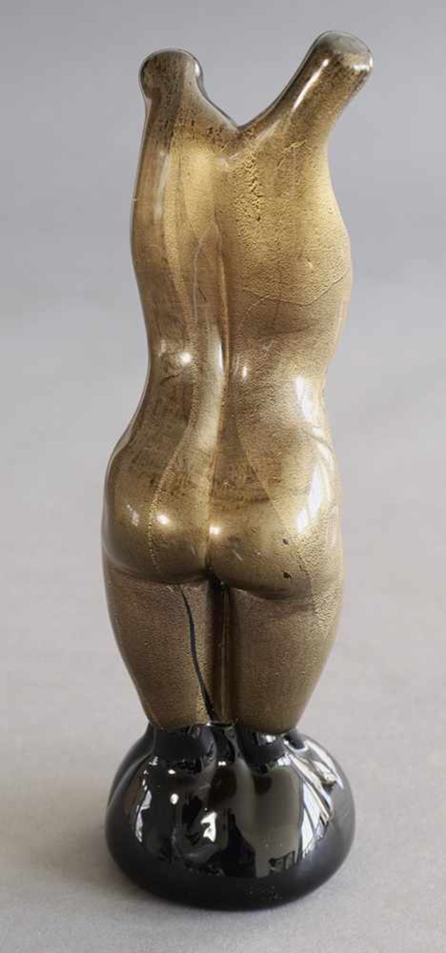 Alfredo Barbini, MuranoAlfredo Barbini TorsoFemale torso. About 1950. Black glass, gold foil - Bild 2 aus 3