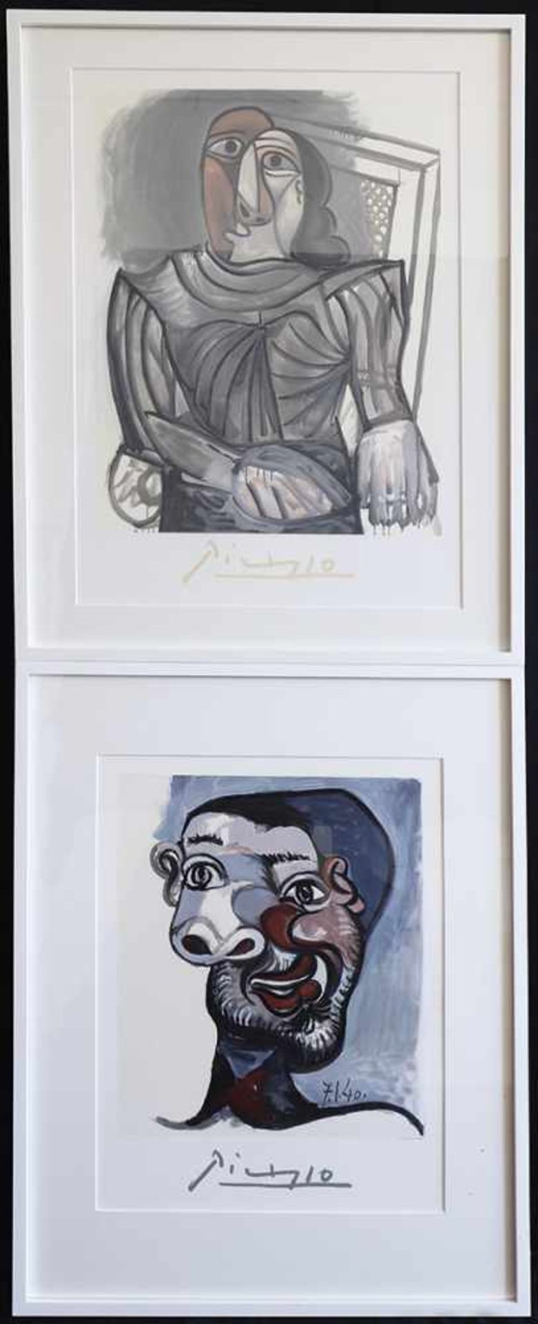Pablo Picasso*, (1881-1973)Pablo Picasso*, after Femme Assise a la Robe Grise/ Tête de hommeFemme