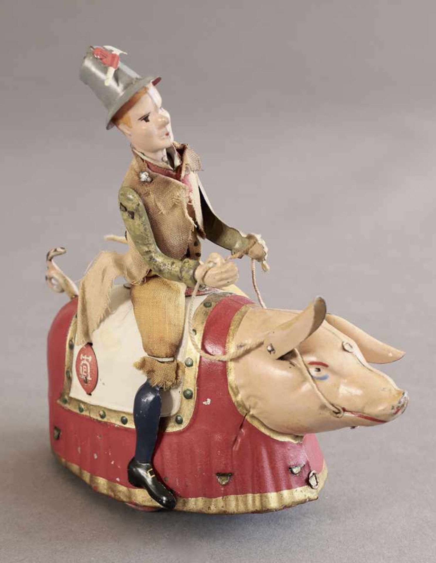 Ernst Paul LehmannErnst Paul Lehmann, Mod. 500, Schweinereiter, tin wind up toyPig rider Mod. 500.