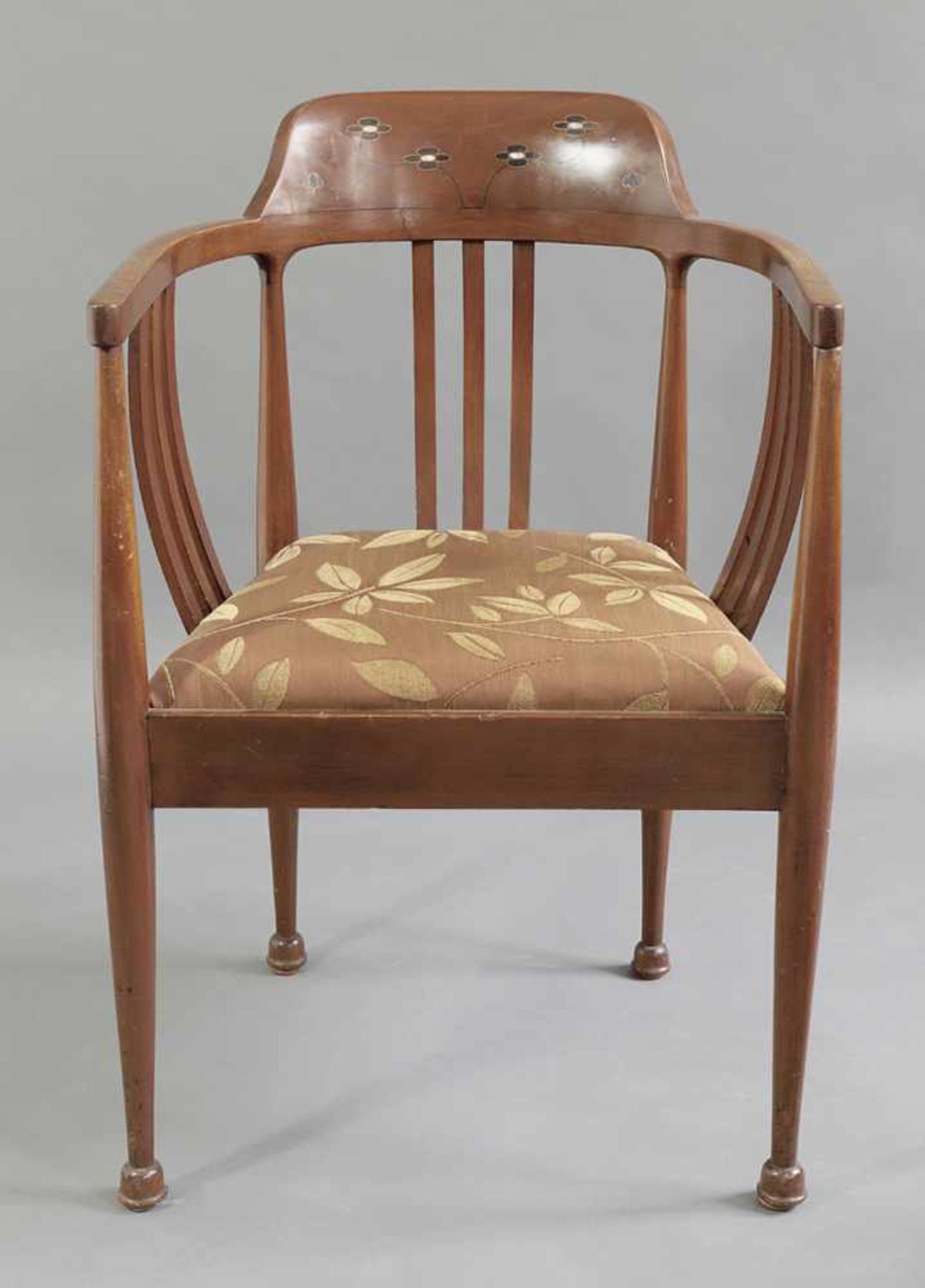 2 Arts and Crafts armchairs, England2 Arts and Crafts armchairs. Around 1900. Wood. Backrest with - Bild 2 aus 4