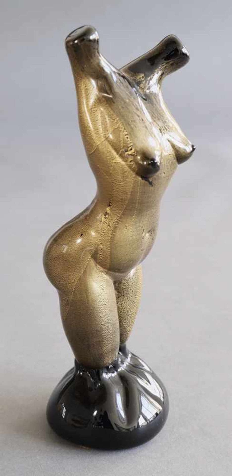 Alfredo Barbini, MuranoAlfredo Barbini TorsoFemale torso. About 1950. Black glass, gold foil