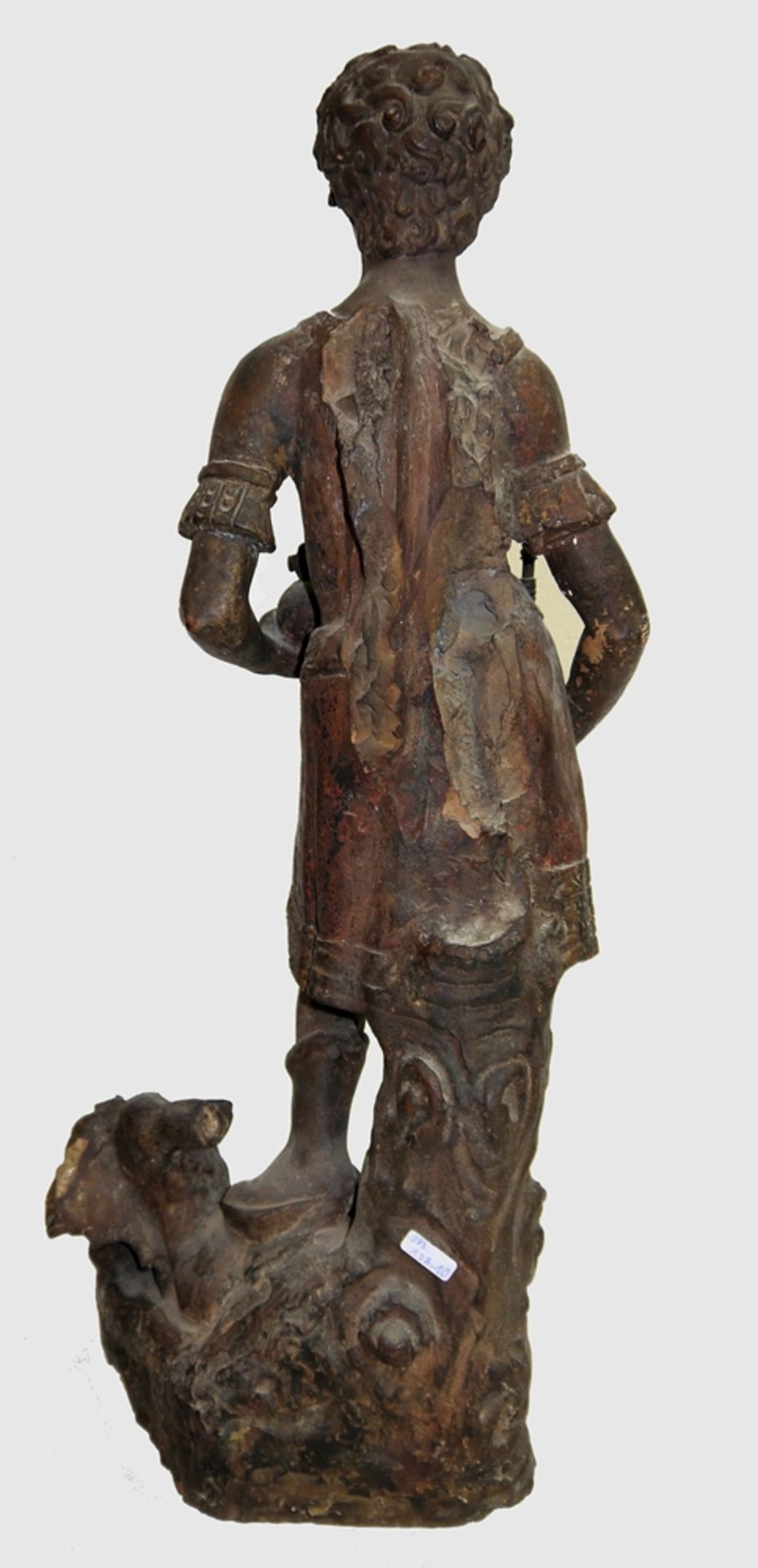 Anonym, Norditalien um 1600, Erzengel Michael auf dem besiegten Teufel stehend, große Terracotta- - Bild 4 aus 4