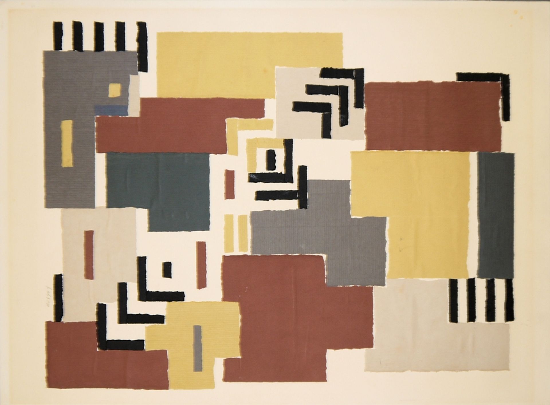 Giles Hohnen, Konstruktive Komposition, Collage um 1970