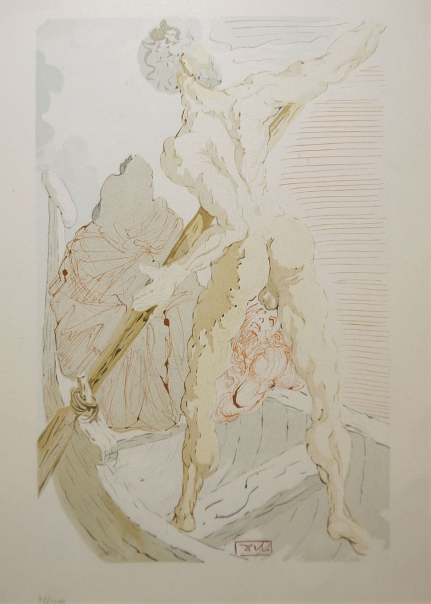 Salvador Dali, 5 Illustrationen zu Dante, Göttliche Komödie, farbige Holzstiche aus: „Hölle“, - Image 2 of 9