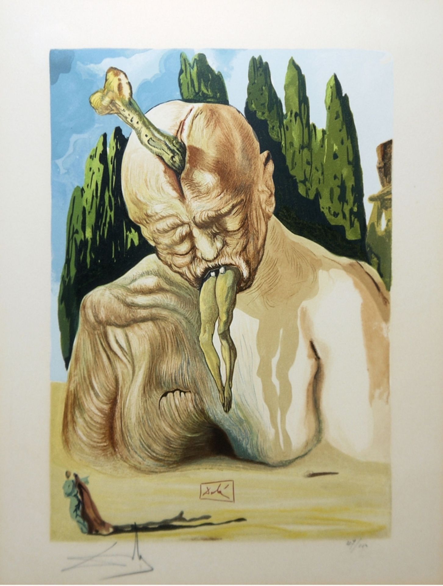 Salvador Dalí, „Der logische Teufel“, aus Dantes Göttlicher Komödie, 27. Gesang aus „L’Enfer“ (Die - Image 3 of 3