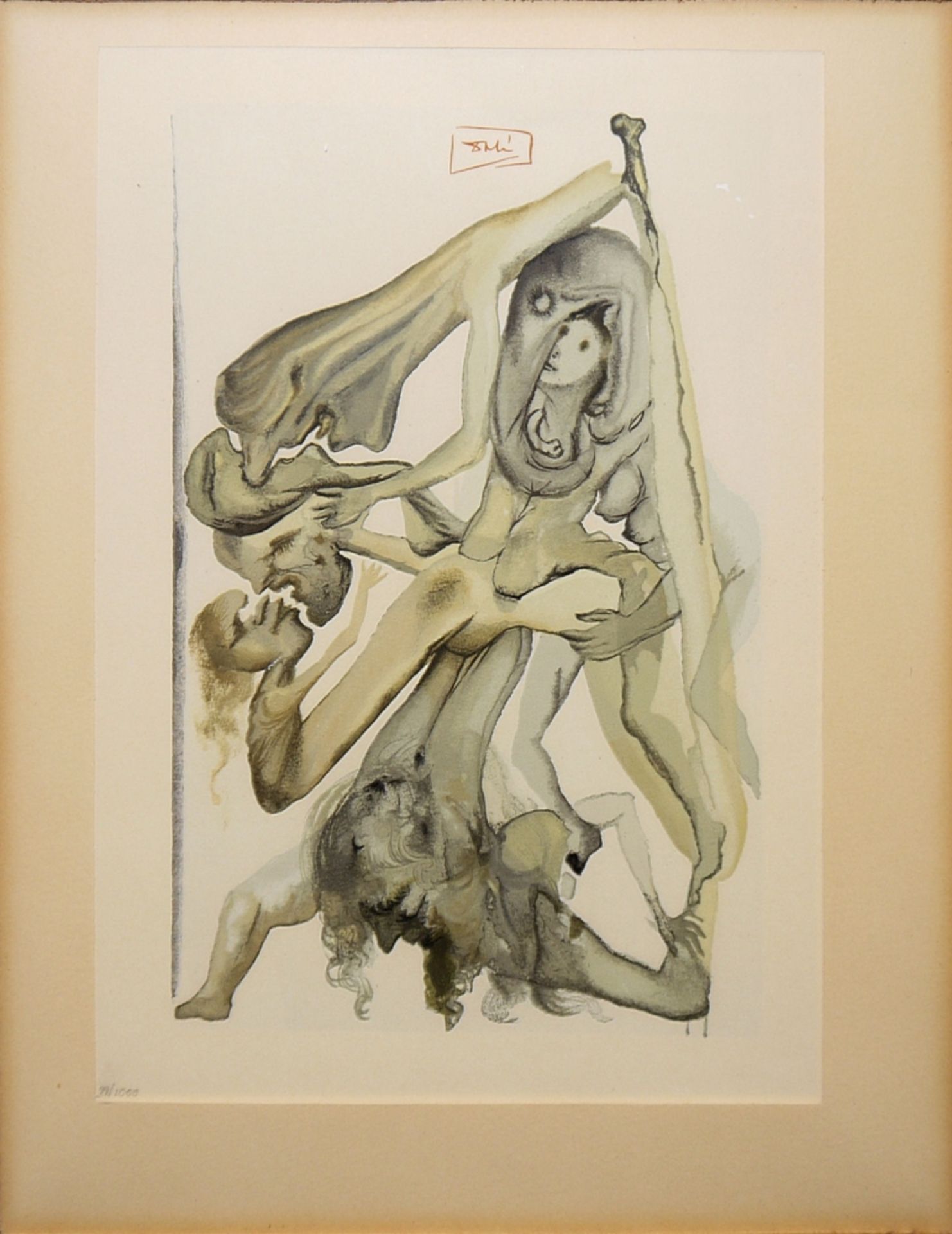 Salvador Dali, 5 Illustrationen zu Dante, Göttliche Komödie, farbige Holzstiche aus: „Hölle“, - Image 5 of 9