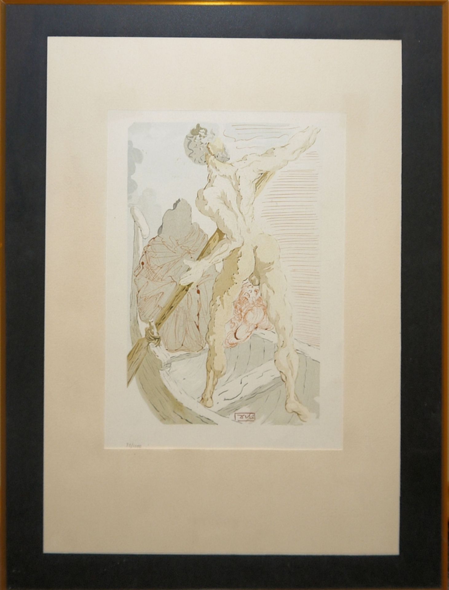 Salvador Dali, 5 Illustrationen zu Dante, Göttliche Komödie, farbige Holzstiche aus: „Hölle“,