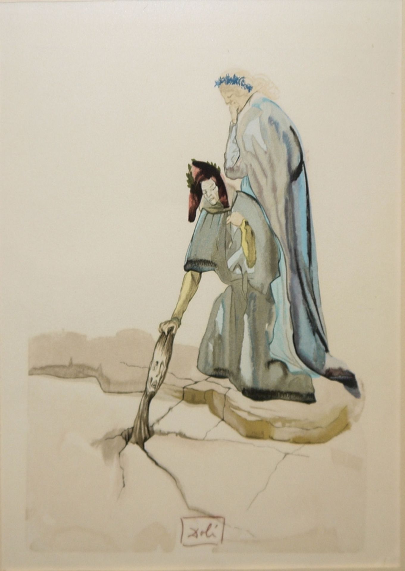 Salvador Dali, 5 Illustrationen zu Dante, Göttliche Komödie, farbige Holzstiche aus: „Hölle“, - Image 7 of 9