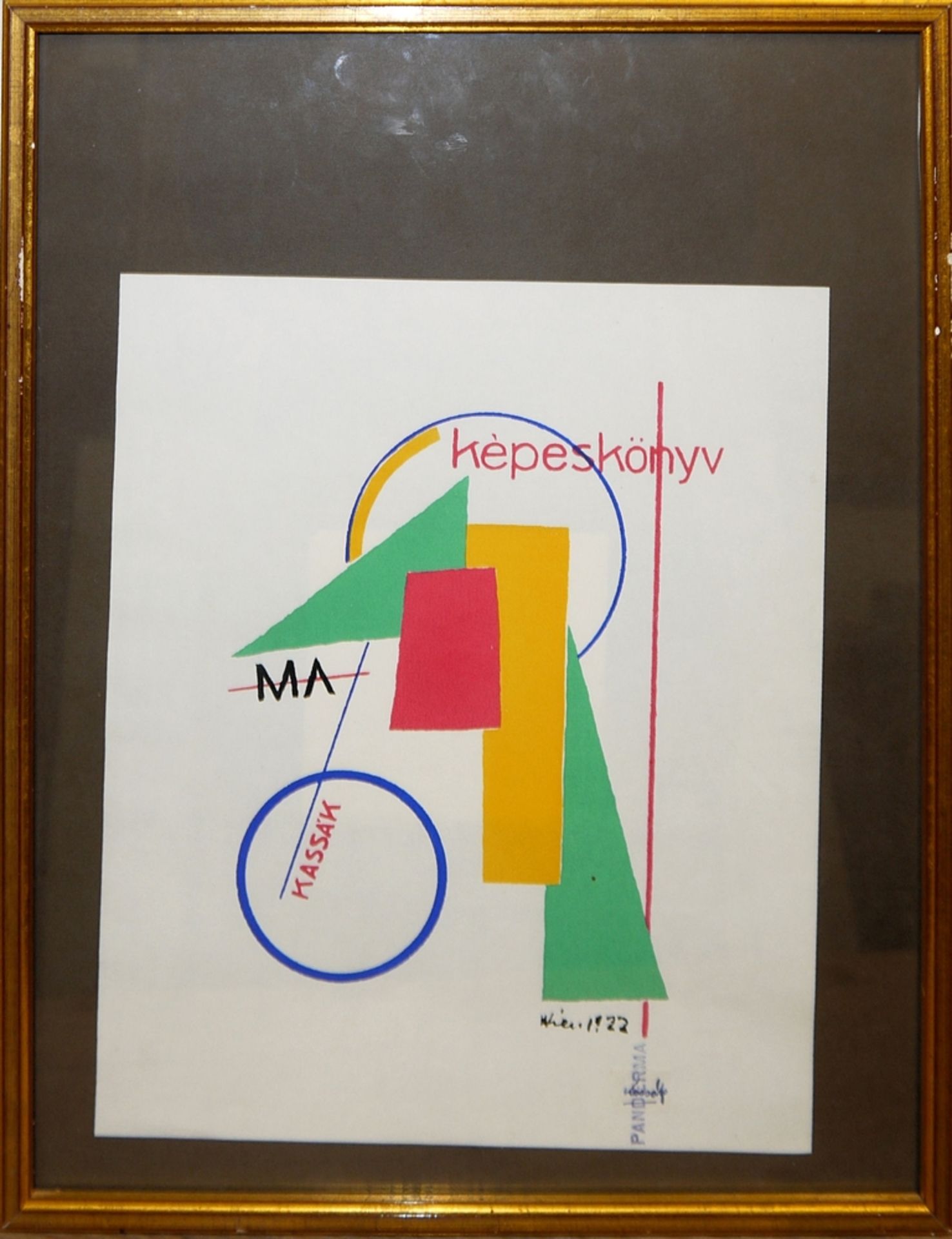 Lajos Kassák, "MA" ("Heute"), Farbserigrafie, aus: "Bildarchitektur", signiert, Wien 1922, spätere