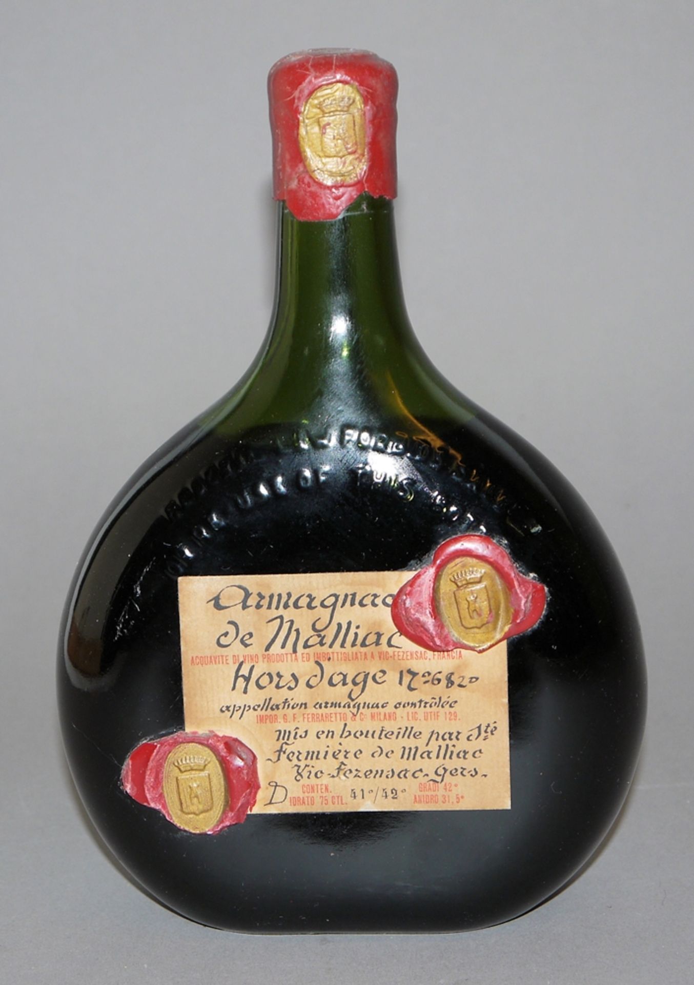 Armagnac de Malliac Hors D'age No.6820, 1960er Jahre