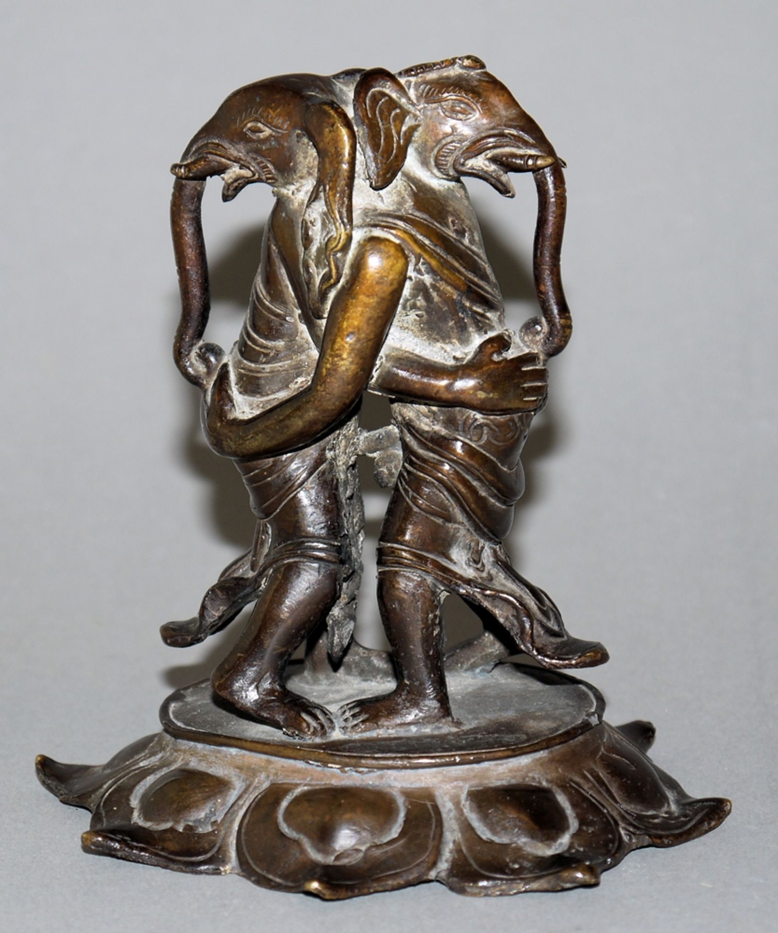 Soshin Kangi-ten, japanische Bronzeplastik des Elefantengottes, 20. Jh.