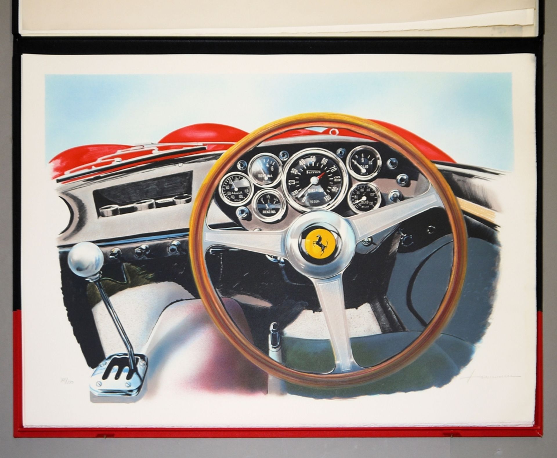 Jean Charles Hirlimann, "Ferrari GTO 250", Mappe mit 8 sign. u. numm. Farblithographien - Image 4 of 4