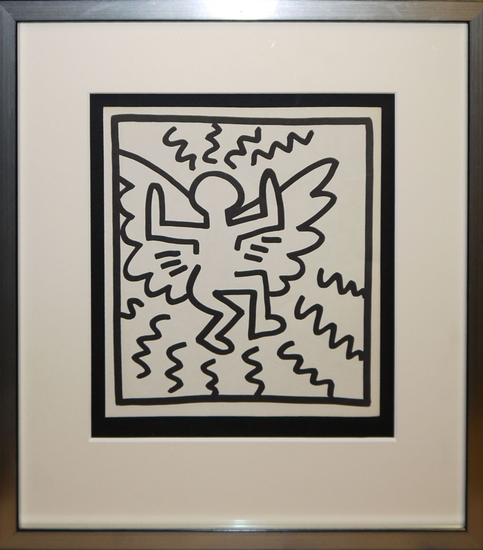 Keith Haring, Angel - Engel, Serigrafie, Atelierrahmen