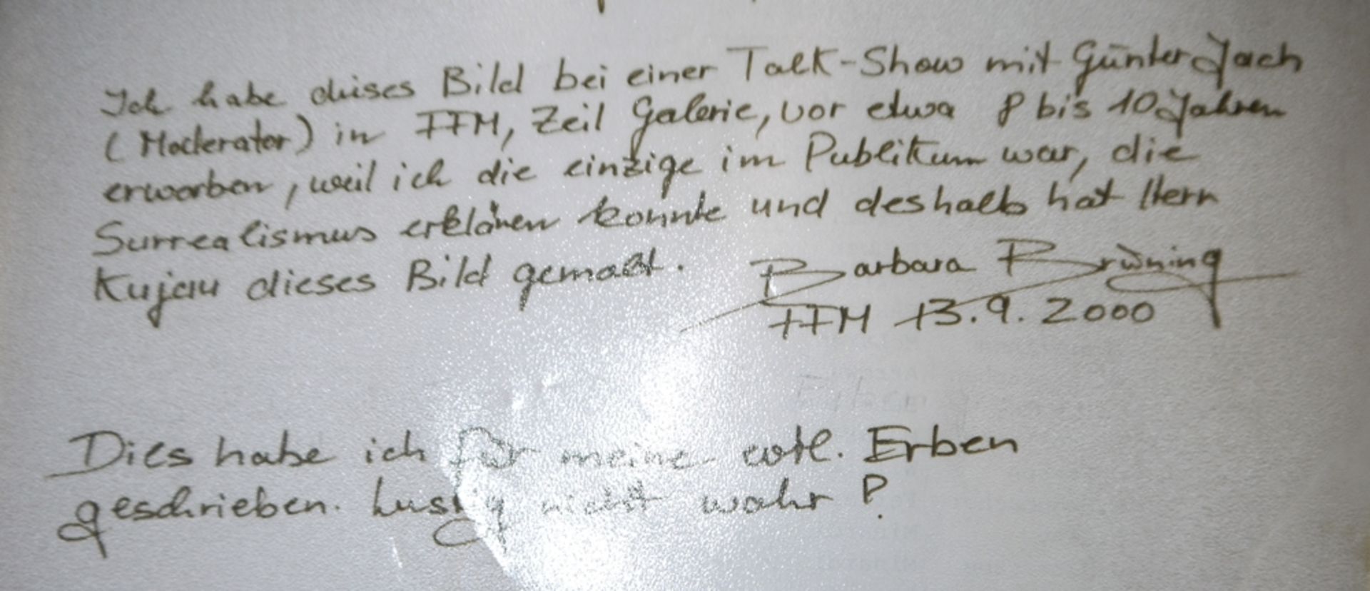 Konrad Kujau, Miró - Surrealistische Komposition, Mischtechnik um 1990, gerahmt< - Bild 4 aus 4