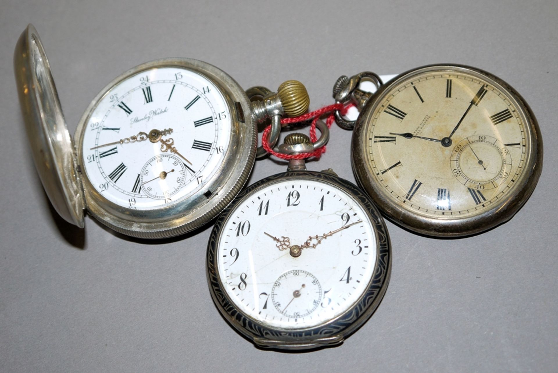 Drei silberne Herrentaschenuhren um 1910/20