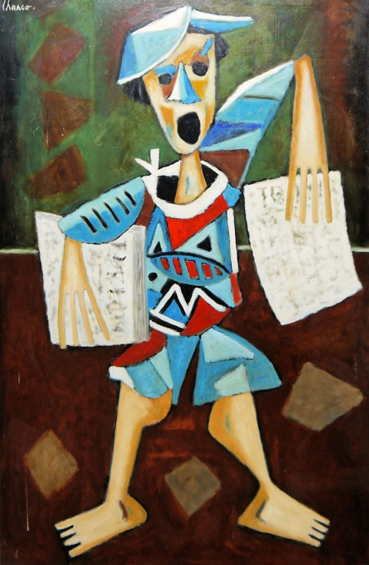 Roland Chanco, „Le Crieur de journaux“, Ölgemälde, von (19)72