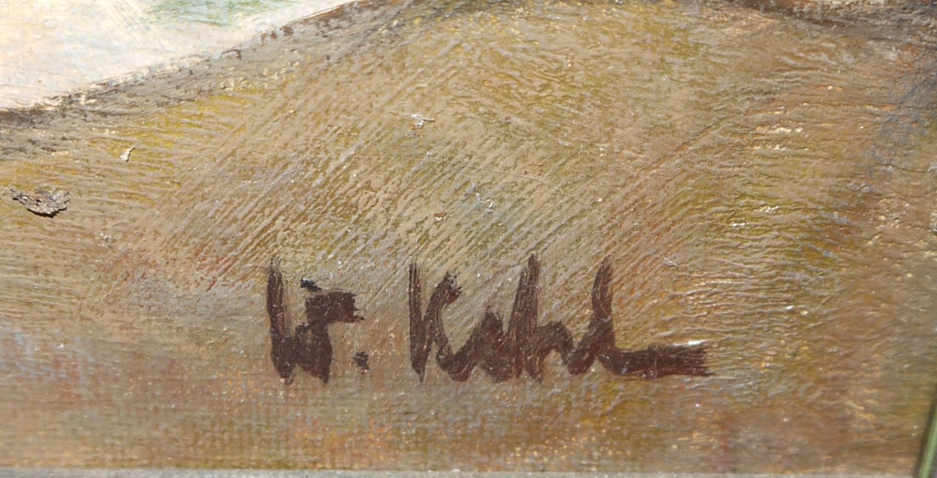 Will Kohl, "Arbeitsplatz", Stillleben mit Malerutensilien, Ölgemälde gerahmt<b - Bild 2 aus 2
